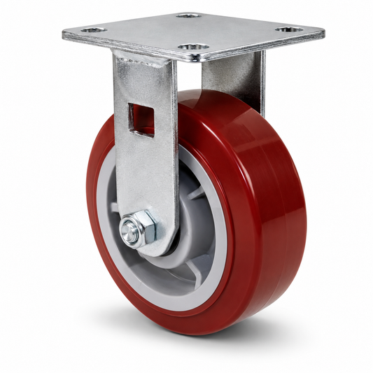8" Polyurethane on Polypropylene Rigid, Top Plate, 1000 lb Capacity