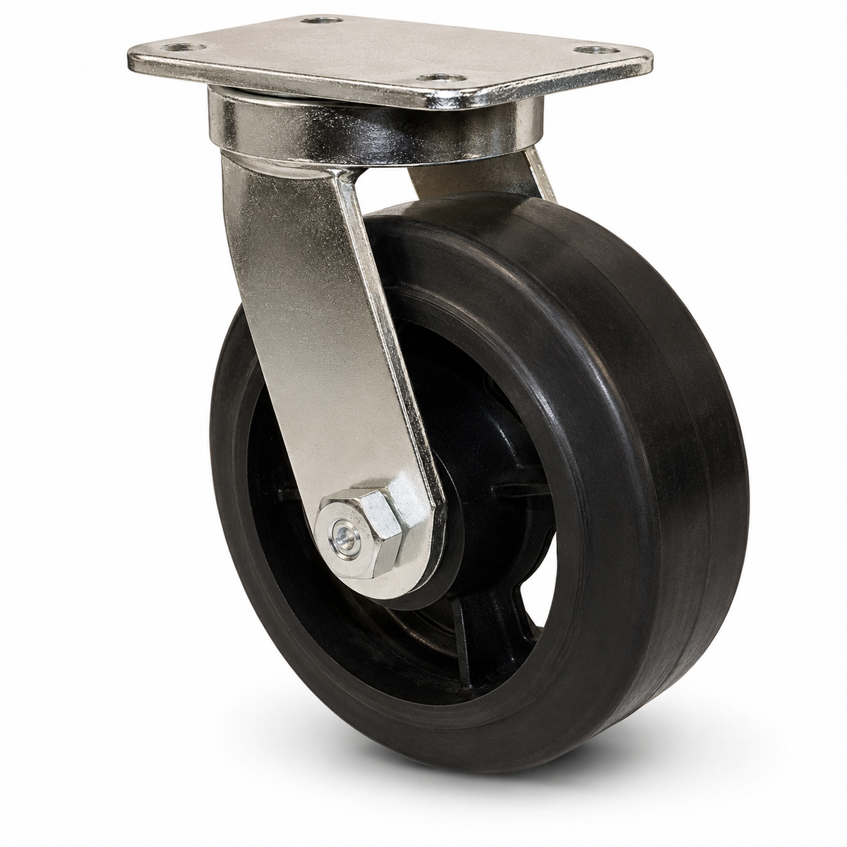 10" Rubber Swivel, Top Plate, 1100 lb Capacity