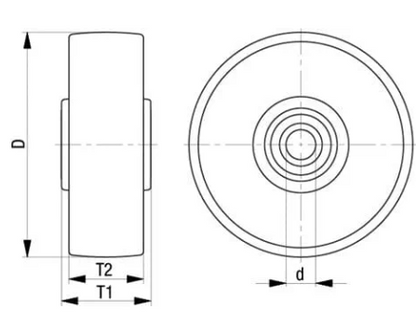 5" X 1-1/4" Polyolefin Wheels (105445)